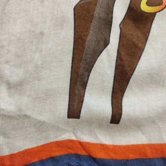Van Laack Vintage Scarf Cashmere Silk After the Race Horse Equestrian Kentucky D - Picture 3 of 4